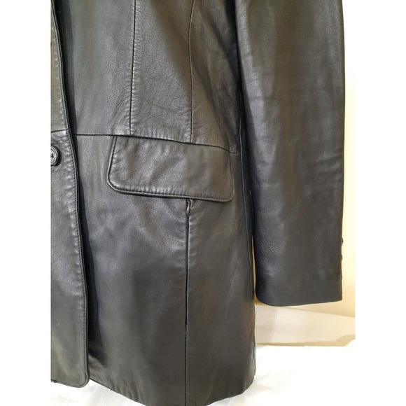 Womens Leather Jacket Medium 37" Black Fleet Street Mint - Picture 5 of 14